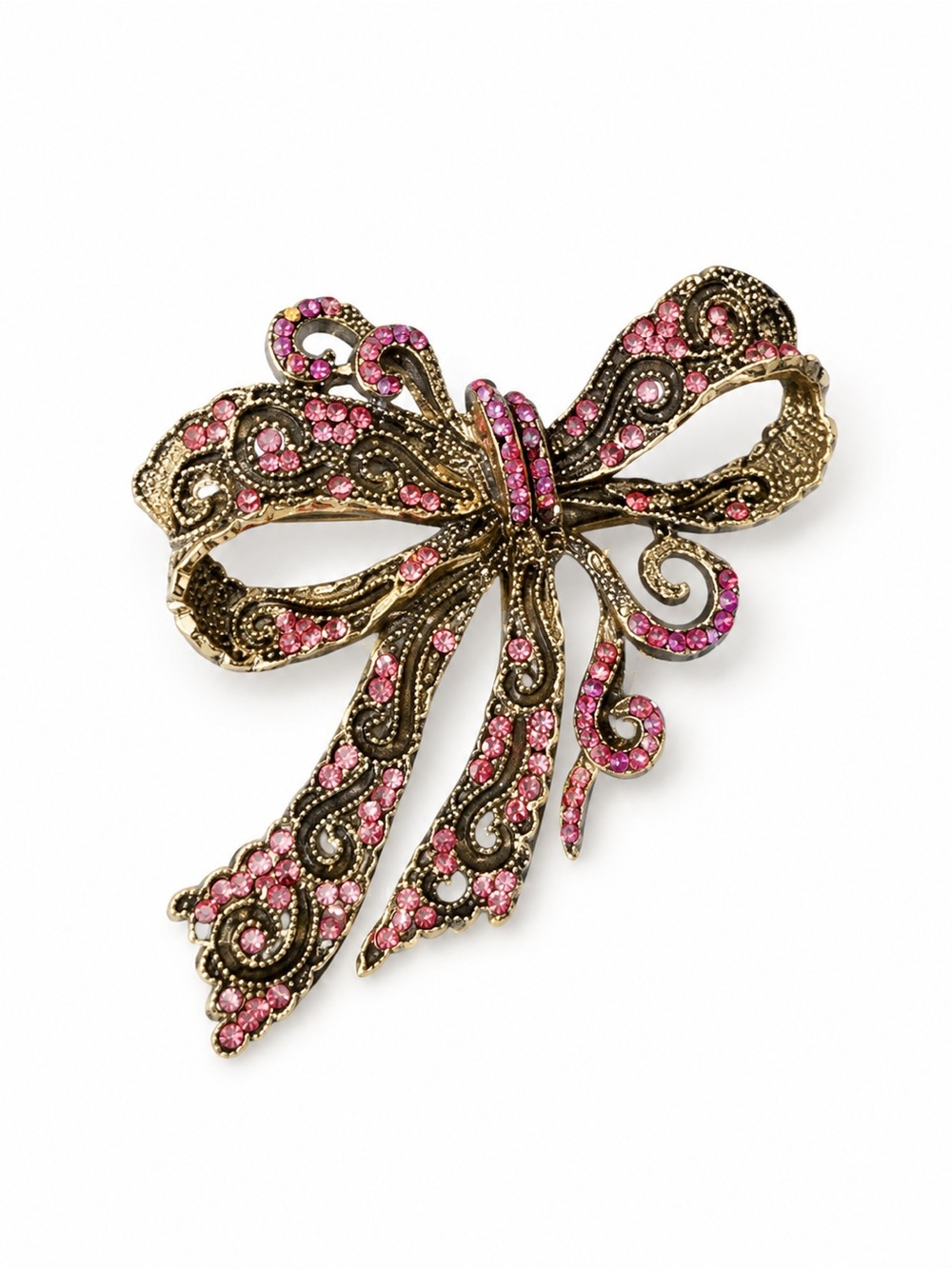 Crystal Bow Brooch